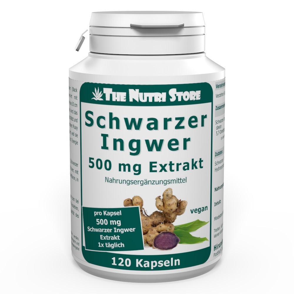 Schwarzer Ingwer Extrakt 500 mg Kapseln 120 Stk