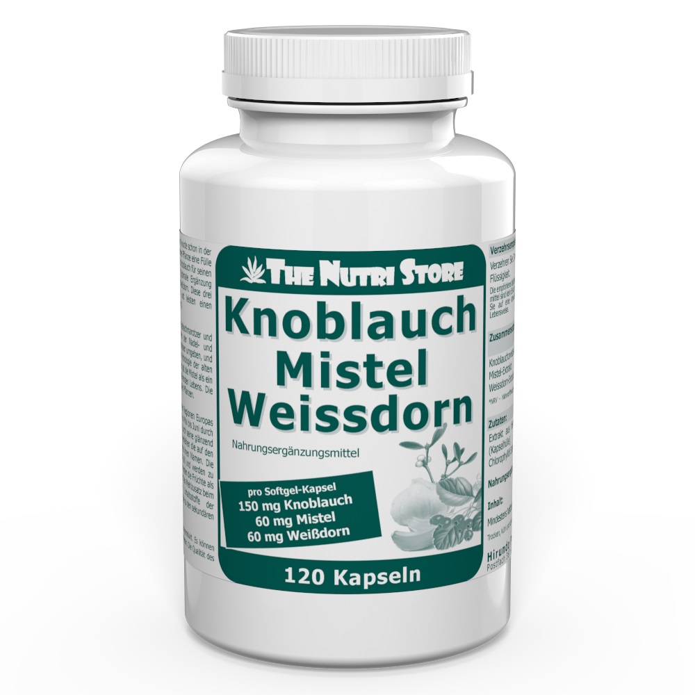 Knoblauch, Mistel & Weißdorn - 120 Kapseln