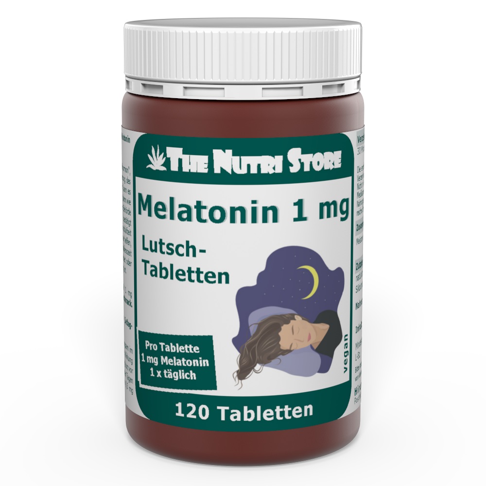 Melatonin 1 mg vegan Lutschtabletten 120 Stk. mit Holunder-Zitronen-Geschmack