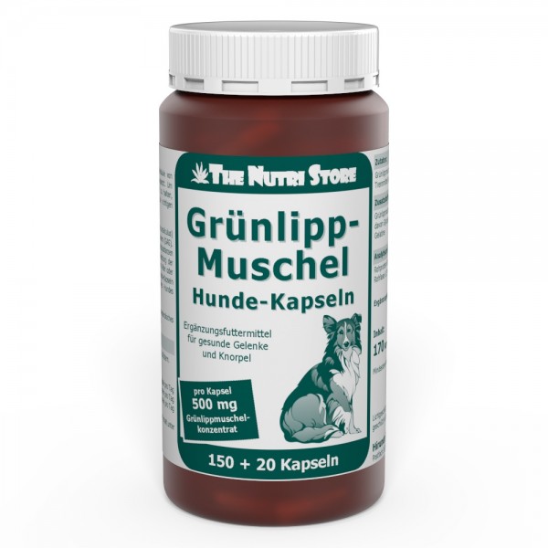 Grünlippmuschel 500 mg für Hunde Kapseln 150+20 Stk.