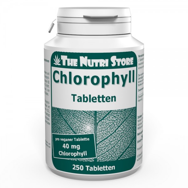 Chlorophyll 40 mg vegane Tabletten 250 Stk. für frischen Atem / Körpergeruch